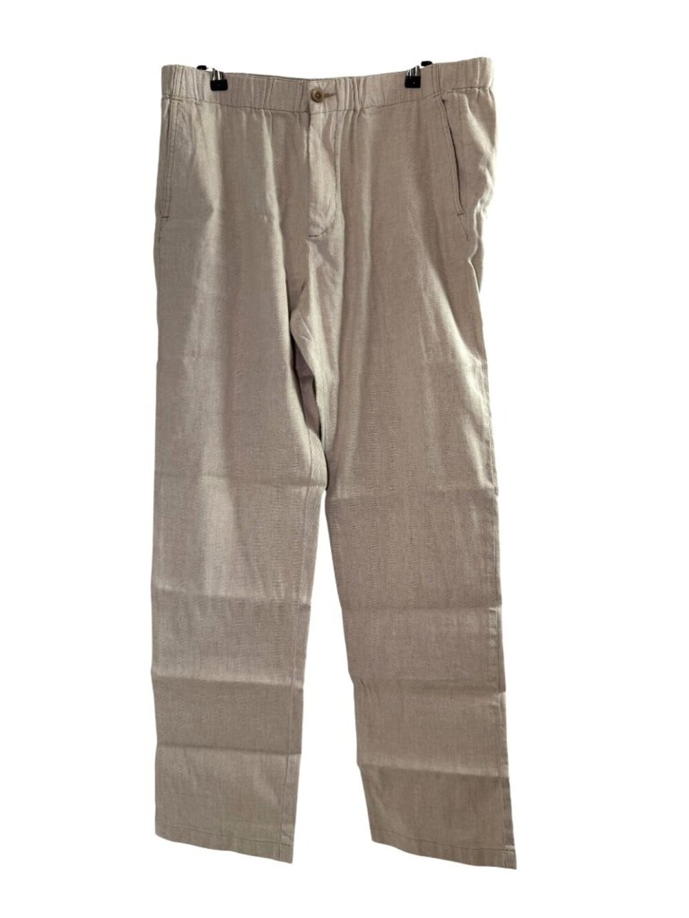 Tommy Bahama Mens Beige Linen Blend Elastic Waist Pants XL - Picture 2 of 8
